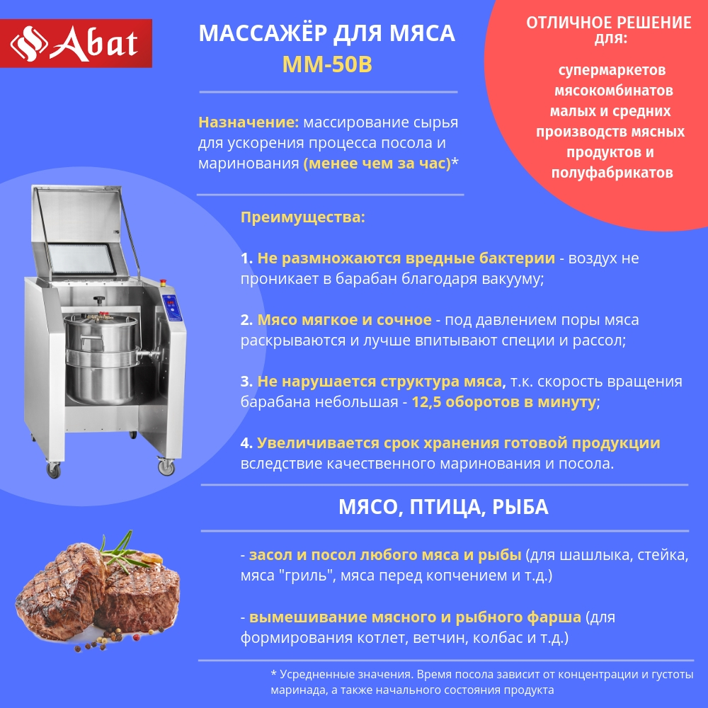 Массажер для мяса ММ-50В вакуумный